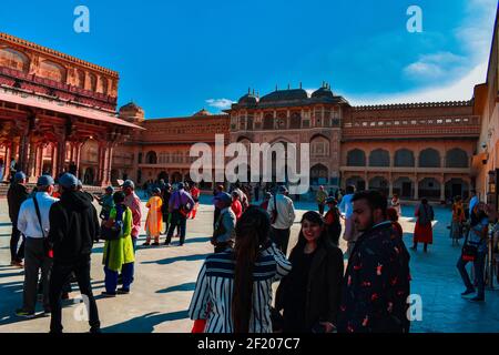 Architektur, Design & Landschaft von verschiedenen Forts in Rajasthan, Indien. Stockfoto