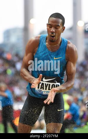 Christian Taylor aus den Vereinigten Staaten startet und gewinnt in Triple Jump Men während des International Athletics Meeting Herculis, IAAF Diamond League, Monaco am 17. Juli 2015 im Louis II Stadion in Monaco, Frankreich - Foto Jean-Marie Hervio / KMSP / DPPI Stockfoto