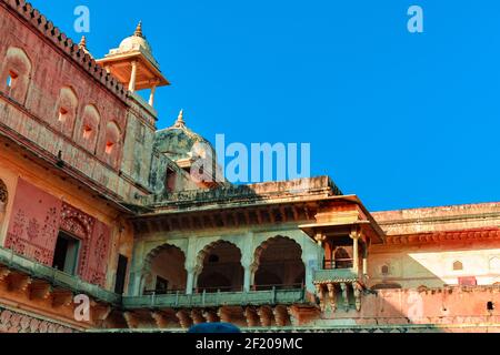 Architektur, Design & Landschaft von verschiedenen Forts in Rajasthan, Indien. Stockfoto