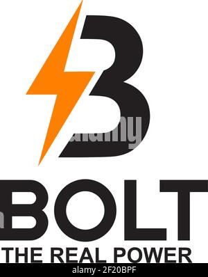 B Buchstabe anfängliches Logo mit Blitz-Schraube Design-Vektor integriert Vorlage Stock Vektor