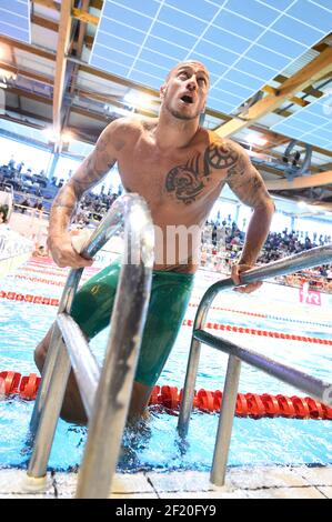 Frederik Bousquet (FRA) tritt auf 50 m Freestyle bei den französischen Meisterschaften Elite Short Course (25m), in Angers, Frankreich am 19. Bis 22. November 2015 - Foto Stephane Kempinaire / KMSP / DPPI Stockfoto