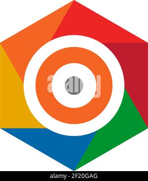 Sechseckige Form Design Logo Vektor-Vorlage Stock Vektor