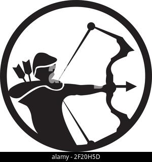 Archer man Logo Design Vektor Vorlage Stock Vektor