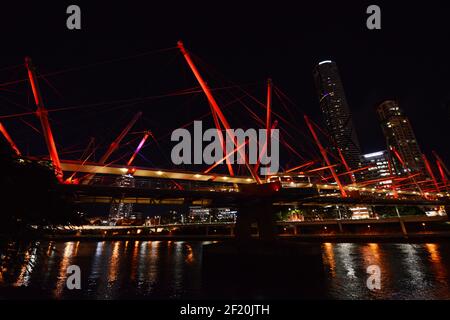 Kurilpa-Brücke über den Brisbane River, Queensland, Australien. Stockfoto