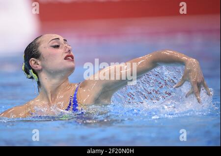 Anna Voloshyna (UKR) tritt im Synchronschwimmen Solo Free Final während der len European Aquatics Championships London 2016, Tag 2, am 10. Mai 2016, im Aquatics Centre im Queen Elizabeth Olympic Park, in London, England - Foto Stephane Kempinaire / KMSP / DPPI Stockfoto