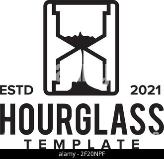 Stunde Glas Logo Design Vektor Vorlage Stock Vektor