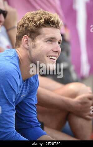 Kevin Mayer (FRA) tritt auf Decathlon während der Leichtathletik Französisch Meisterschaften Elite, in Angers, Frankreich, am 24.-26. Juni 2016 - Foto Stephane Kempinaire / KMSP / DPPI Stockfoto