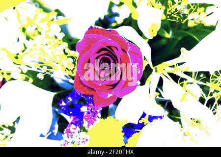 Strukturierte Hintergründe für Banner und Webseiten, Spiele usw... Bunte Hintergründe, mit sich wiederholenden floralen Themen. Stockfoto