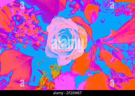 Strukturierte Hintergründe für Banner und Webseiten, Spiele usw... Bunte Hintergründe, mit sich wiederholenden floralen Themen. Stockfoto