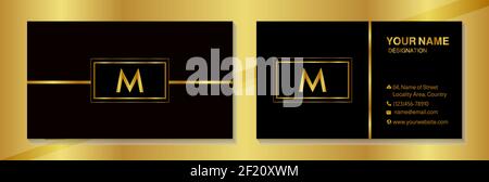 Premium luxuriöse schwarz und Gold Visitenkarte für Unternehmen wie Jwellery, Jems, Ornamente, Make-up und Kosmetik-Industrie Stock Vektor