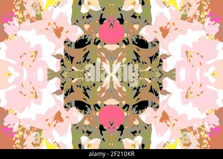 Strukturierte Hintergründe für Banner und Webseiten, Spiele usw... Bunte Hintergründe, mit sich wiederholenden floralen Themen. Stockfoto