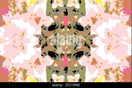 Strukturierte Hintergründe für Banner und Webseiten, Spiele usw... Bunte Hintergründe, mit sich wiederholenden floralen Themen. Stockfoto