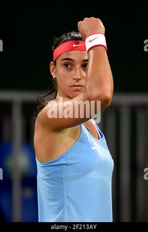 Die französische Caroline Garcia in Aktion während ihres Tennis Women's Single Matches gegen die Brasilianerin Teliana Pereira während der Olympischen Spiele RIO 2016, Tennis, am 7. August 2016 in Rio, Brasilien - Foto Jean-Marie Hervio / KMSP / DPPI Stockfoto