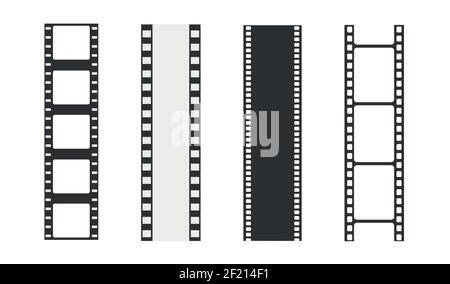 Filmstreifenvorlagen. Negativ und Streifen, Media Filmstreifen. Filmrollenvektor, Film 35mm, Diafilmrahmen Stock Vektor