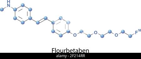 Florbetaben ist ein diagnostischer Radiotracer im Gehirn Stock Vektor