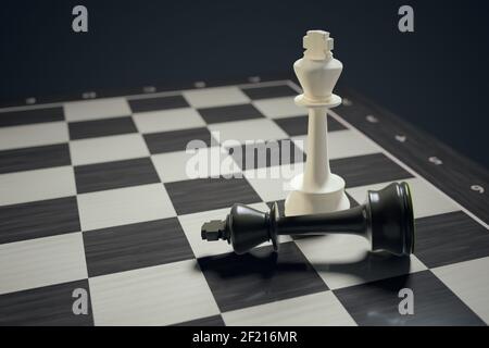 Schach zwei Könige Schachmatt Stockfoto