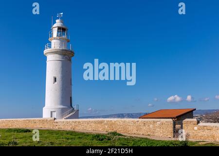 Leuchtturm Paphos, Zypern Stockfoto