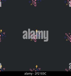 Klassische musikalische Muster, mit Noten und Violinschlüssel, tolle Designs für jeden Zweck. Abstrakte Retro-Struktur. Musterausweis Stock Vektor