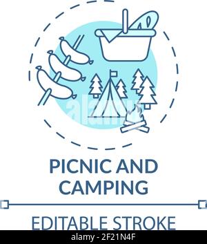 Picknick und Camping Konzept Ikone Stock Vektor