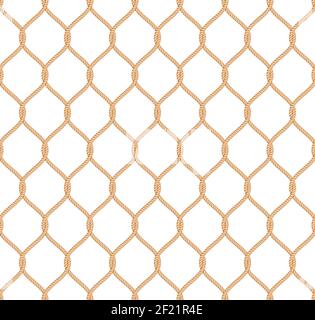Seil marine Netzmuster nahtlose Vektor auf weißem Hintergrund Stock Vektor