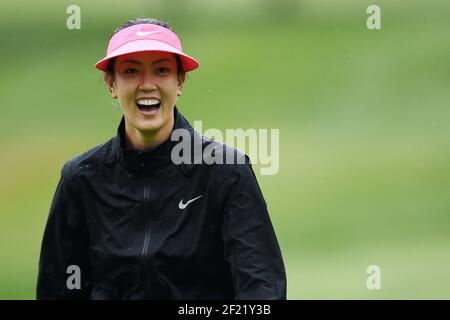 Michelle wie aus den USA reagiert während der ersten Runde der LPGA Evian Championship 2016, Tag 4, im Evian Resort Golf Club, in Evian-Les-Bains, Frankreich, am 15. September 2016. Foto Philippe Millereau / KMSP / DPPI Stockfoto