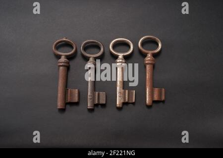Alte rostige Schlüssel liegen in einem verlassenen Vogelnest  Stockfotografie - Alamy