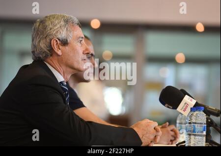 Gilles SezionalE, Präsident des Französischen Schwimmbundes und Laurent Guivarch Technischer Direktor des Französischen Schwimmbundes zur Pressekonferenz während der Französischen Meisterschaften Straßburg 2017, im Centre Nautique de Schiltigheim, Frankreich, am 23.-28. Mai 2017 - Foto Stephane Kempinaire / KMSP / DPPI Stockfoto
