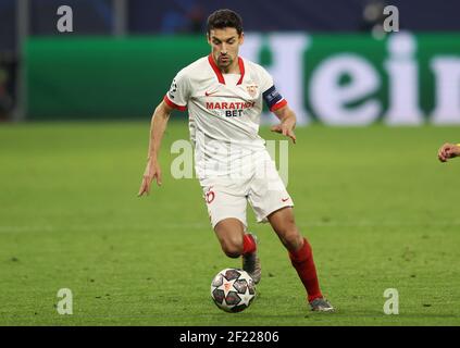 Dortmund, Deutschland. 09th Mär, 2021. firo: 09.03.2021 Fuvuball: Fußball: UEFA Champions League Saison 2020/21 1/8 Finale BVB, Borussia Dortmund - FC Sevilla Individual Action, Jesus Navas Quelle: dpa/Alamy Live News Stockfoto