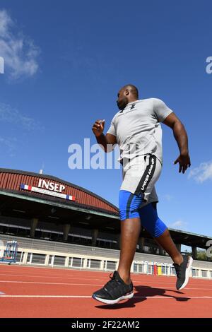 Teddy Riner während einer körperlichen Übungssitzung am 28. Juni 2017 im l'Insep in Paris, Frankreich - Foto Philippe Millereau / KMSP / DPPI Stockfoto