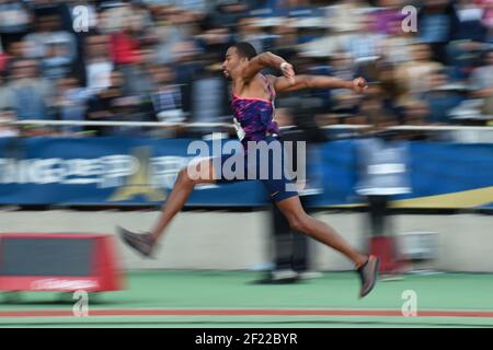 Christian Taylor (USA) tritt an und gewinnt in Triple Jump Men während des Meeting de Paris 2017, im Charlety Stadium, in Paris, Frankreich, am 1. Juli, 2017 - Foto Jean-Marie Hervio / KMSP / DPPI Stockfoto