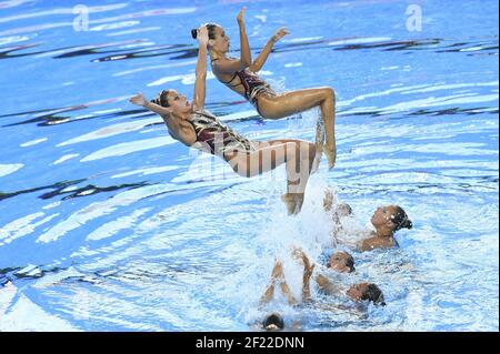 Spanisches Team tritt im Team Free Synchronized Swimming während der FINA Weltmeisterschaft 17th an, in der Duna Arena, in Budapest, Ungarn, Tag 6, Am 19th. Juli 2017, Photo Stephane Kempinaire / KMSP / DPPI Stockfoto