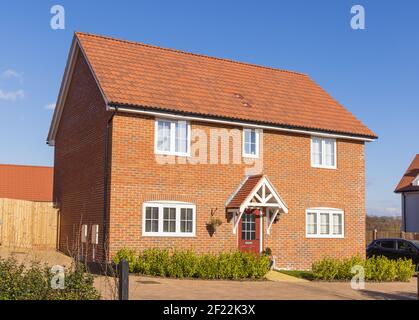 Neubau in der neuen St. Michael's Hurst Wohnsiedlung in Bishop's Stortford, Hertfordshire. VEREINIGTES KÖNIGREICH Stockfoto