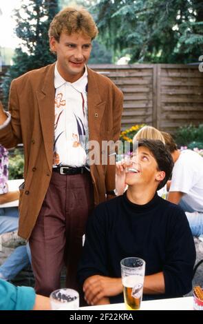 Peter Illmann und Patrick Bach im IFA Pressetreff auf der IFA in Berlin, Deutschland 1989. Stockfoto