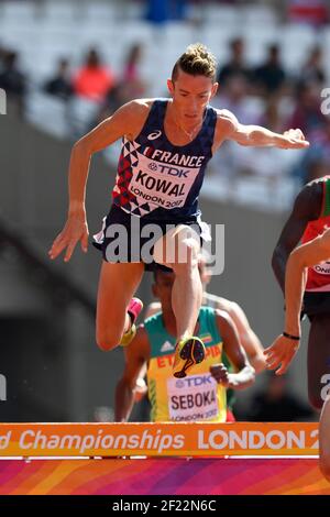 Yoann Kowal (FRA) tritt in 3000 Meter Steeplechase Männer während der Leichtathletik-Weltmeisterschaften 2017, im Olympiastadion, in London, Großbritannien, Tag 3, Am 6th. August 2017 - Foto Julien Crosnier / KMSP / DPPI Stockfoto