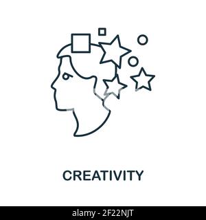 Kreativitätssymbol. Einfache Illustration aus der Startup-Sammlung. Creative Creativity Icon für Webdesign, Vorlagen, Infografiken und mehr Stock Vektor