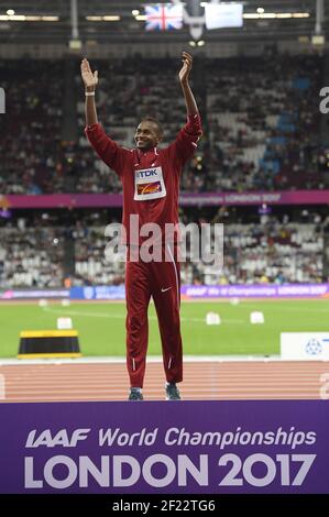 Mutaz Essa Barshim (QAT) gewinnt die Goldmedaille bei den Hochsprung-Männern während der Leichtathletik-Weltmeisterschaften 2017, im Olympiastadion, in London, Großbritannien, Tag 10, Am 13th. August 2017 - Foto Julien Crosnier / KMSP / DPPI Stockfoto