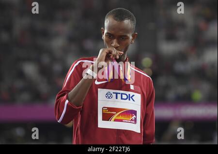 Mutaz Essa Barshim (QAT) gewinnt die Goldmedaille bei den Hochsprung-Männern während der Leichtathletik-Weltmeisterschaften 2017, im Olympiastadion, in London, Großbritannien, Tag 10, Am 13th. August 2017 - Foto Julien Crosnier / KMSP / DPPI Stockfoto