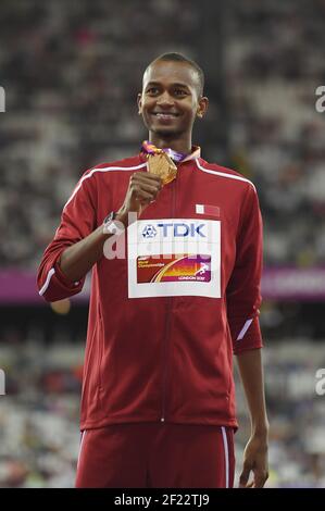 Mutaz Essa Barshim (QAT) gewinnt die Goldmedaille bei den Hochsprung-Männern während der Leichtathletik-Weltmeisterschaften 2017, im Olympiastadion, in London, Großbritannien, Tag 10, Am 13th. August 2017 - Foto Julien Crosnier / KMSP / DPPI Stockfoto