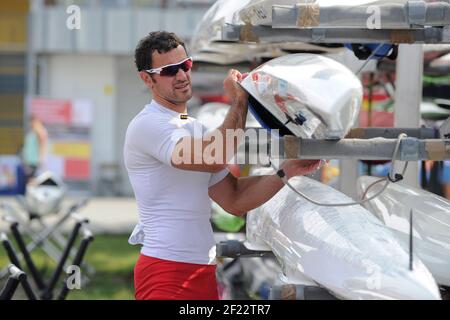 Maxime Beaumont aus Frankreich tritt K1 Männer 200 m bei der ICF Kanusprint-Weltmeisterschaft 2017 in Racice, Tschechische Republik, Tag 3, 25th. August 2017 - Foto Jean-Marie Hervio / KMSP / DPPI Stockfoto