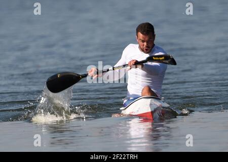 Martin Farineaux aus Frankreich tritt in KL3 Männern 200m während der 2017 ICF Kanusprint Weltmeisterschaft in Racice, Tschechische Republik, Tag 1, 23th. August 2017 - Foto Jean-Marie Hervio / KMSP / DPPI Stockfoto