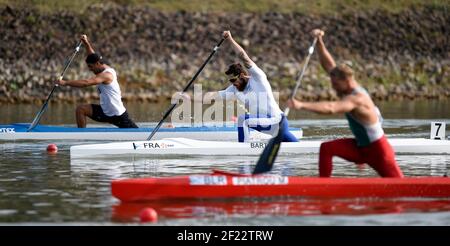 Adrien Bart aus Frankreich tritt in C1 Männer 1000 m während der ICF Kanusprint-Weltmeisterschaft 2017 in Racice, Tschechische Republik, Tag 2, 24th. August 2017 - Foto Jean-Marie Hervio / KMSP / DPPI Stockfoto