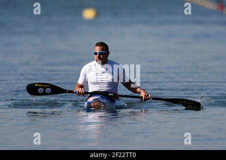 Remy Boulle aus Frankreich tritt in KL1 Männer 200m während der 2017 ICF Kanusprint Weltmeisterschaft in Racice, Tschechische Republik, Tag 1, 23th. August 2017 - Foto Jean-Marie Hervio / KMSP / DPPI Stockfoto