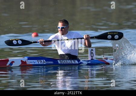 Remy Boulle aus Frankreich tritt in KL1 Männer 200m während der 2017 ICF Kanusprint Weltmeisterschaft in Racice, Tschechische Republik, Tag 1, 23th. August 2017 - Foto Jean-Marie Hervio / KMSP / DPPI Stockfoto