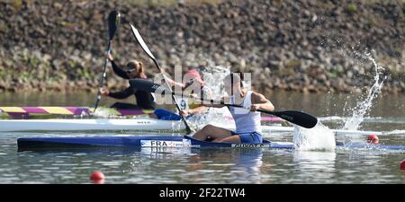 Sarah Guyot aus Frankreich tritt in K1 Frauen 200 m während der ICF Kanusprint-Weltmeisterschaft 2017 in Racice, Tschechische Republik, Tag 4, 26th. August 2017 - Foto Jean-Marie Hervio / KMSP / DPPI Stockfoto