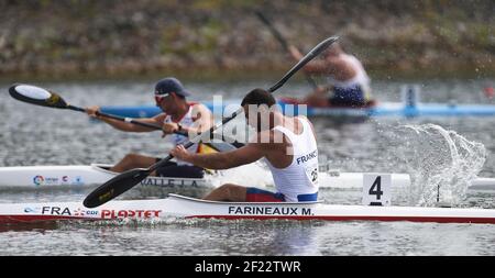 Martin Farineaux aus Frankreich tritt in KL3 Männern 200m während der 2017 ICF Kanusprint Weltmeisterschaft in Racice, Tschechische Republik, Tag 4, 26th. August 2017 - Foto Jean-Marie Hervio / KMSP / DPPI Stockfoto