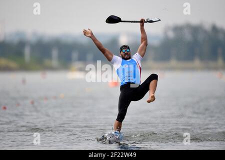 Josef Dostal aus Tschechien tritt an und gewinnt Goldmedaille in K1 Männer 500 m während der ICF Kanusprint-Weltmeisterschaft 2017 in Racice, Tschechische Republik, Tag 5, 27th. August 2017 - Foto Jean-Marie Hervio / KMSP / DPPI Stockfoto