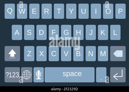 Smartphone-Tastatur, Alphabet-Tasten Stock Vektor