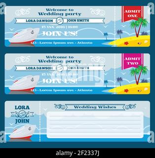 Retro-Bordkarte. Vorlage für Hochzeitseinladung. Feier und Wunsch, Hochzeit Veranstaltung Partei, Vektor-Illustration Stock Vektor