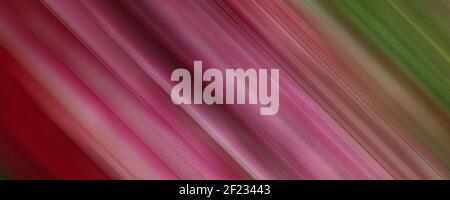 Dunkler Hintergrund mit rosa, roten, grünen Linien. Verschwommene diagonale Streifen. Abstraktes mehrfarbiges Muster. Horizontale strukturierte Vorlage für Landing Page Stockfoto