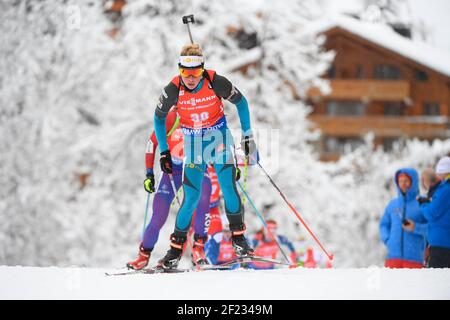 Marie Dorin-Habert (FRA) tritt während der Biathlon-Weltmeisterschaft 2017 in Annecy Le Grand Bornand, Frankreich, TAG 3, am 16. Dezember 2017 auf der 10 KM-Verfolgung der Frauen an - Foto Julien Crosnier / KMSP / DPPI Stockfoto